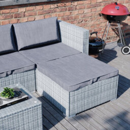Lassic Vida Designs 4 Seater Rattan Garden Bistro Set With Modular Sofa And Table, Grey - thumbnail 8