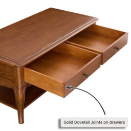 The Furniture Market French Chateau Dark Oak 2 Drawer Coffee Table Solid Oak Living Room Coffee Table Storage Coffee Table Furniture - thumbnail 4