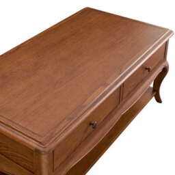 The Furniture Market French Chateau Dark Oak 2 Drawer Coffee Table Solid Oak Living Room Coffee Table Storage Coffee Table Furniture - thumbnail 6