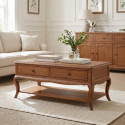 The Furniture Market French Chateau Dark Oak 2 Drawer Coffee Table Solid Oak Living Room Coffee Table Storage Coffee Table Furniture - thumbnail 8