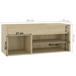 Vidaxl Shoe Bench Sonoma Oak 80X30X45 Cm Engineered Wood - thumbnail 8