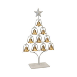 Four Candle Off White Christmas Tree With Brushed Gold Bells 38Cm - thumbnail 1