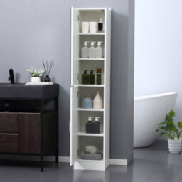 Kleankin Tall Mirrored Bathroom Cabinet With Adjustable Shelf White - thumbnail 7