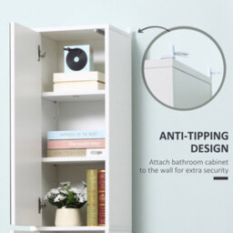 Kleankin Tall Mirrored Bathroom Cabinet With Adjustable Shelf White - thumbnail 5