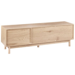 Wyld And Coco Living Boho Tv Stand For Tvs Up To 70 Inches, Light Brown With Rattan Fronts - thumbnail 7