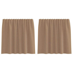 Berkfield Voile Curtains With Rod Pockets 2 Pcs Light Brown - thumbnail 2