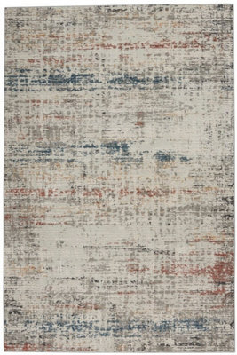 Grey/multi Rug, Abstract Anti-Shed Rug, 10mm Thickness Luxurious Modern Rug For Bedroom, & Dining Room-120Cm X 180Cm - image 1