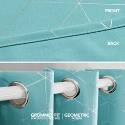 Deconovo Blackout Curtains, Eyelet Curtains, Diamond Foil Thermal Curtains For Living Room, 46 X 90 Inch, Sky Blue, One Pair - thumbnail 4
