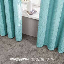 Deconovo Blackout Curtains, Eyelet Curtains, Diamond Foil Thermal Curtains For Living Room, 46 X 90 Inch, Sky Blue, One Pair - thumbnail 5