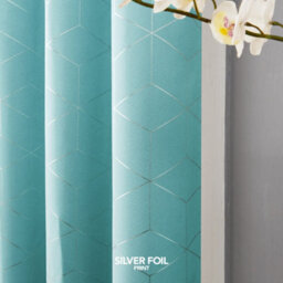 Deconovo Blackout Curtains, Eyelet Curtains, Diamond Foil Thermal Curtains For Living Room, 46 X 90 Inch, Sky Blue, One Pair - thumbnail 3