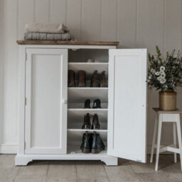 Statement Furniture Florence Shoe Storage Cabinet Wooden Shoe Rack - White