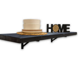 Mkgt Rustic Folding Wall Mounted Breakfast Bar Table - Solid Wood (Black, 70 X 30Cm) - thumbnail 1