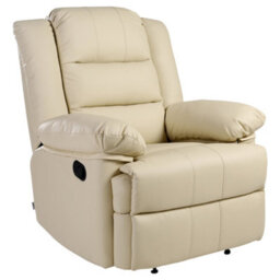 More4Homes Loxley Bonded Leather Recliner Armchair Sofa Home Lounge Chair Reclining Gaming (Cream) - thumbnail 3