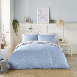Fusion Beach Huts Summer Seaside Print Blue Duvet Cover Set - thumbnail 4