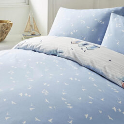 Fusion Beach Huts Summer Seaside Print Blue Duvet Cover Set - thumbnail 5