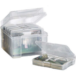 Clear Photo Storage Boxes For 6X4 Photographs - Storage Organiser With 6 Clip Lock Cases & 600 Photo Capacity - thumbnail 1