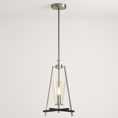 CGC Lighting Cgc Danika Satin Silver Steel And Black Ceiling Pendant Light - image 1