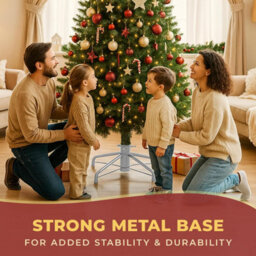 Festive Fix White Metal Christmas Tree Stand Heavy Duty Base With Adjustable Screws For Real And Artificial Christmas Trees - thumbnail 4