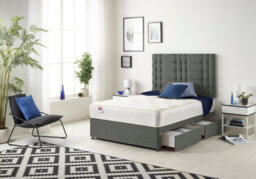 Somnior Beds Somnior Bliss Linen Grey 6Ft Memory Foam Divan Bed With 4 Drawers, Mattress & Headboard - Super King - thumbnail 3