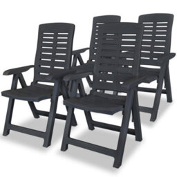 Berkfield Reclining Garden Chairs 4 Pcs Plastic Anthracite