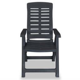 Berkfield Reclining Garden Chairs 4 Pcs Plastic Anthracite - thumbnail 4