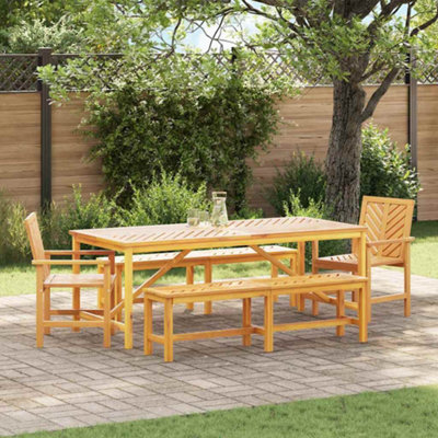 Berkfield Garden Dining Set 5 Pcs Brown 200 X 90 X 74 Cm - image 1