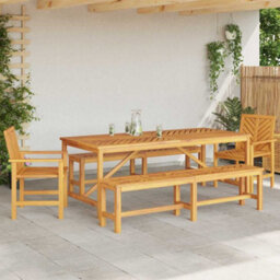 Berkfield Garden Dining Set 5 Pcs Brown 200 X 90 X 74 Cm - thumbnail 4
