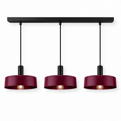 Luminosa Lighting Luminosa Wine Bar Pendant Ceiling Light Black, Burgundy 3X E27 - image 1