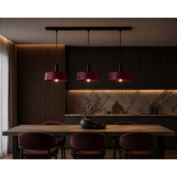 Luminosa Lighting Luminosa Wine Bar Pendant Ceiling Light Black, Burgundy 3X E27 - thumbnail 2
