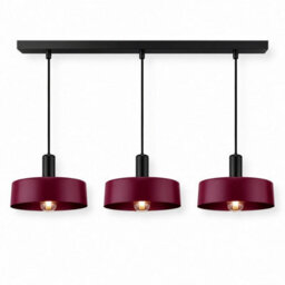 Luminosa Lighting Luminosa Wine Bar Pendant Ceiling Light Black, Burgundy 3X E27 - thumbnail 1