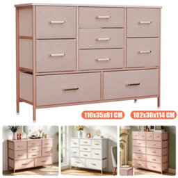 Pink 9 Drawer Chest Of Drawers Modern Chest Of Drawers Bedroom Furniture Storage Bedside Cabinet