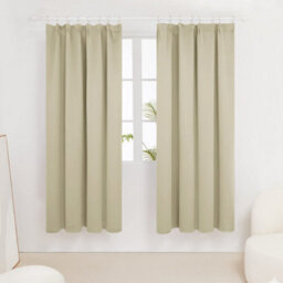 Deconovo Blackout Curtains Super Soft Thermal Insulated Energy Saving Pencil Pleat Blackout Curtains 52X72 Inch Beige 2 Panels - thumbnail 2