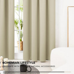 Deconovo Blackout Curtains Super Soft Thermal Insulated Energy Saving Pencil Pleat Blackout Curtains 52X72 Inch Beige 2 Panels - thumbnail 7