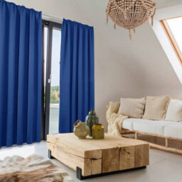 Deconovo Pencil Pleat Curtains Blackout Curtains Thermal Insulated Curtains For Living Room W55 X L54 Inch Royal Blue One Pair - thumbnail 4