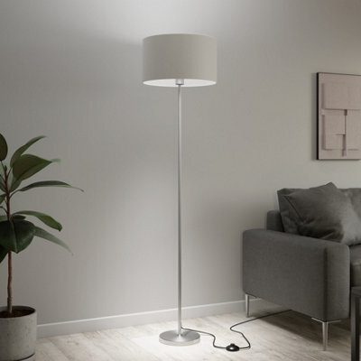 GoodHome Willet Satin Silver Effect Floor Lamp Base - image 1