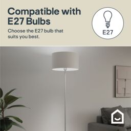 GoodHome Willet Satin Silver Effect Floor Lamp Base - thumbnail 8