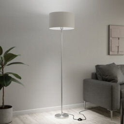 GoodHome Willet Satin Silver Effect Floor Lamp Base - thumbnail 1