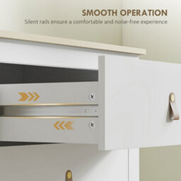 Homcom Bedroom Chest Of Drawers, Modern 4 Drawer Dresser, White - thumbnail 7