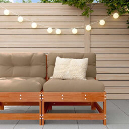 Walplus Garden Middle Sofa Solid Pine Wood Wax Brown 62 X 62 X 70.5 Cm