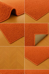Uetian Orange Shaggy Rug Soft Thick Pile Modern Living Room Bedroom Carpet (120X170 Cm) 5 Cm Dense Pile - thumbnail 5