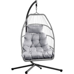 Home Republic Miami Hanging Egg Chair With Cushion Charcoal - thumbnail 2