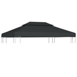 Walplus 2-Tier Gazebo Top Cover 310 G/ma 4X3 M Anthracite - thumbnail 1