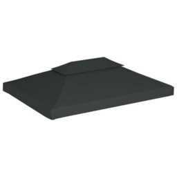 Walplus 2-Tier Gazebo Top Cover 310 G/ma 4X3 M Anthracite - thumbnail 2