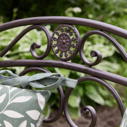 Dibor Vintage Brown Scrolled Iron Outdoor Garden Furniture Two Seater Garden Bench - thumbnail 4