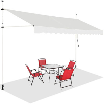 Costway 4M Telescopic Canopy Retractable Adjustable Outdoor Clamp Awning Sun Shelter - image 1