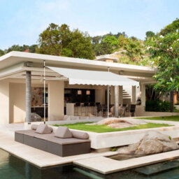 Costway 4M Telescopic Canopy Retractable Adjustable Outdoor Clamp Awning Sun Shelter - thumbnail 5