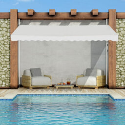 Costway 4M Telescopic Canopy Retractable Adjustable Outdoor Clamp Awning Sun Shelter - thumbnail 4
