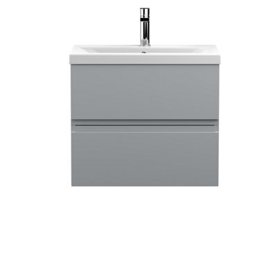 Hudson Reed Urban Satin Grey Wall Hung 2 Drawer Vanity Unit And Basin With Silent Close, 540 X 610 X 390 - image 1