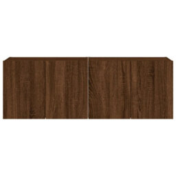 Berkfield Tv Wall Cabinets With Led Lights 2 Pcs Brown Oak 60X35X41 Cm - thumbnail 8