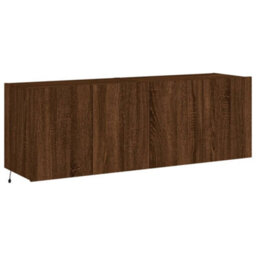 Berkfield Tv Wall Cabinets With Led Lights 2 Pcs Brown Oak 60X35X41 Cm - thumbnail 3